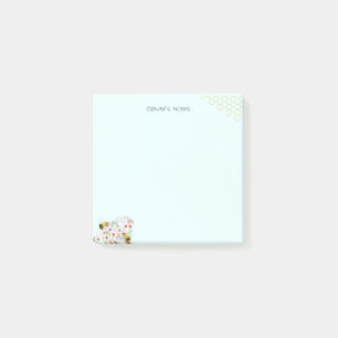 Post-it® Coupe de nid d'abeille mignonne Nom personnalisé
