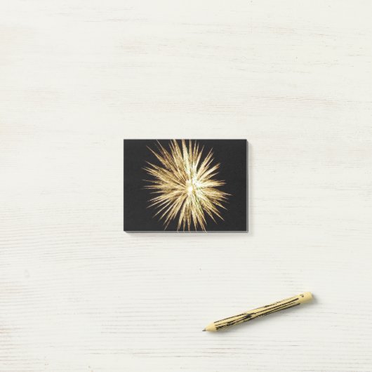 Post-it® Coupe Gold et Green Firework (Sur un bureau)