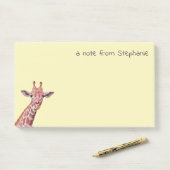 Post-it® Couper la couleur d'eau de la girafe sur le texte  (Sur un bureau)