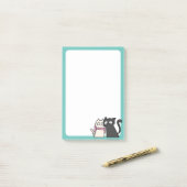 Post-it® couple de chat 4x6 (Sur un bureau)
