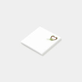 Post-it® Couple de perroquets devant des cœurs (Incliné)