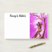 Post-it® Couple romantique dansant le rose tango (Sur un bureau)