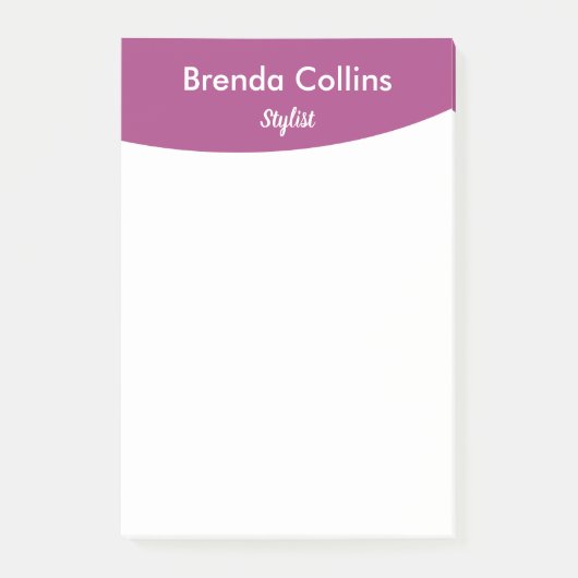 Post-it® Courbe violette et impression blanche (Devant)