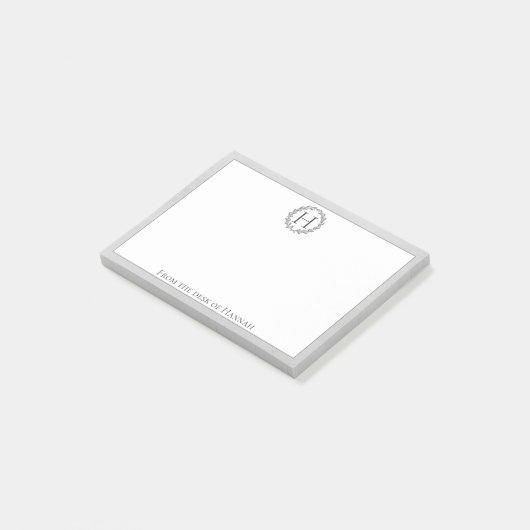 Post-it® Couronne de monogramme gris (Incliné)