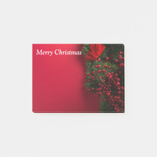 Post-it® couronne de noël avec baies rouges
