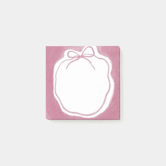 Post-it® Couronne de ruban à l'aquarelle rose fardée (Devant)