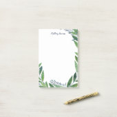 Post-it® Couronne d'émeraude - Nom de la calligraphie bleue (Sur un bureau)