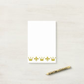 Post-it® Couronne d'or & Bordure de lis + vos idées (Sur un bureau)