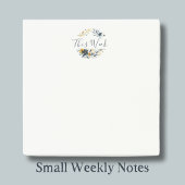 Post-it® Couronne florale personnalisable Navy et Or Classi