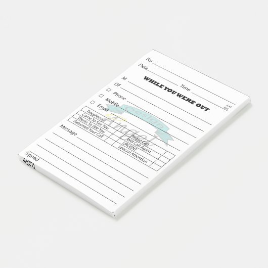 Post-it® Courrier fait sur commande de message téléphonique (Incliné)