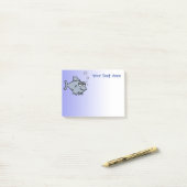 Post-it® Courrier--note du requin 4x3 de bande dessinée (Sur un bureau)