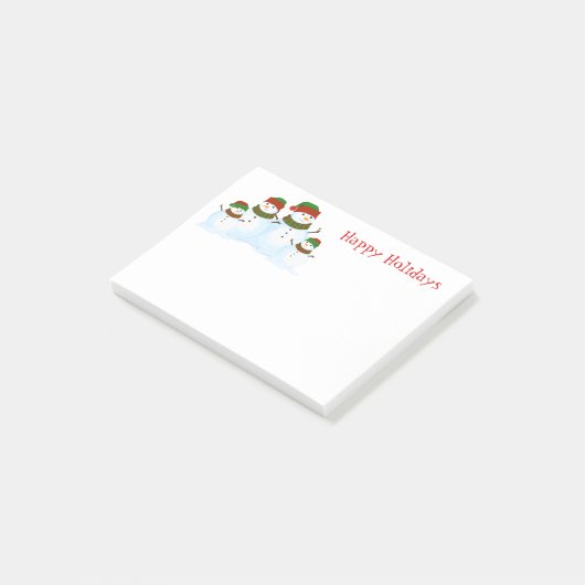 Post-it® Courrier--Notes de bonhommes de neige de vacances (Incliné)