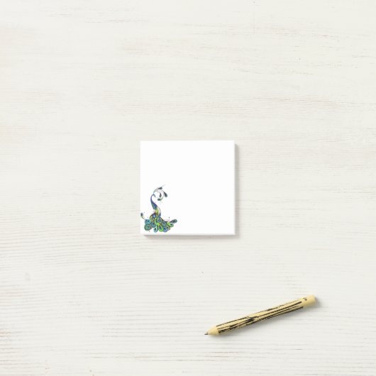 Post-it® Courrier--Notes de paon (Sur un bureau)