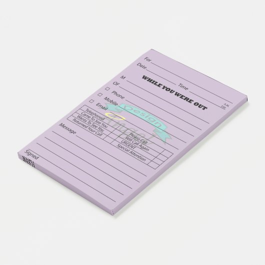 Post-it® Courrier pourpre de message téléphonique de (Incliné)