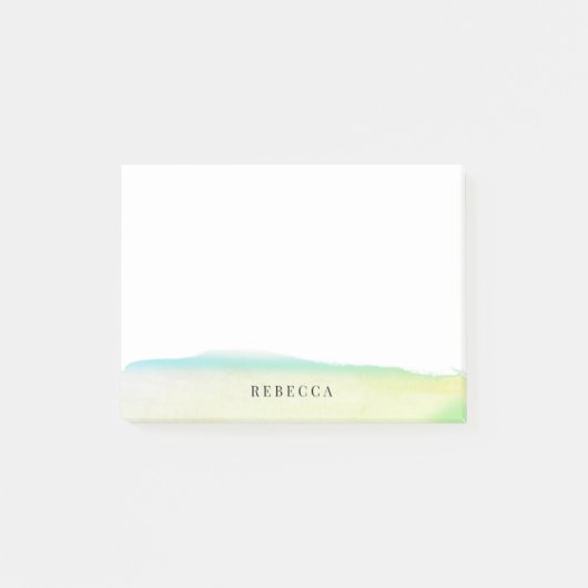 Post-it® Course de brosse d'aquarelle de vert jaune (Devant)