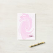 Post-it® courses en spirale roses de brosse d'aquarelle (Sur un bureau)