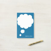 Post-it® Coutume bleue personnalisée arrondie par bulle (Sur un bureau)