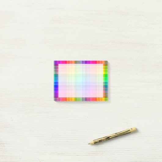 Post-it® Coutume de plaid d'arc-en-ciel (Sur un bureau)
