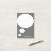 Post-it® Coutume grise personnalisée arrondie par bulle (Sur un bureau)