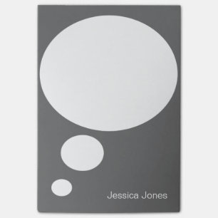 Post-it® Coutume grise personnalisée arrondie par bulle