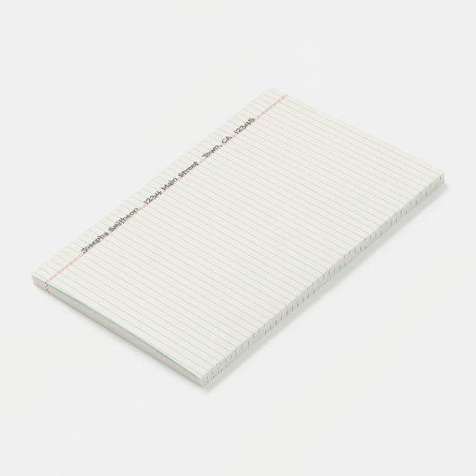 Post-it® Coutume rayée de papier de classeur de carnet (Incliné)