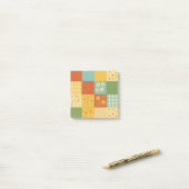 Post-it® Couverture Patchwork Jaune Fleurie Maison de Campa (Sur un bureau)