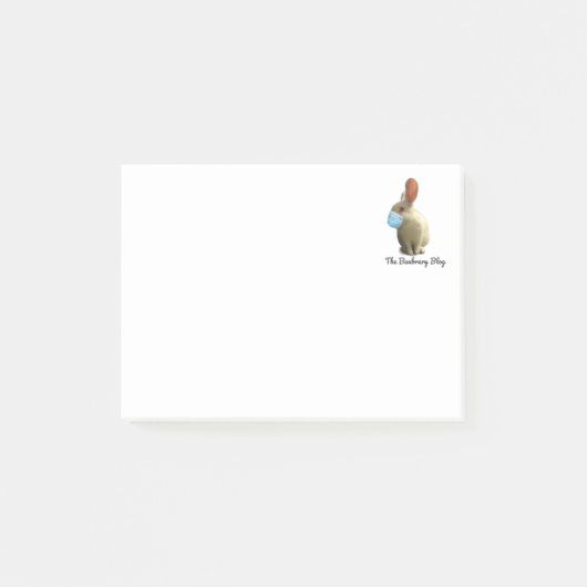 Post-it® COVID Mask Bunny Sticky Notes (Devant)