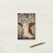 Post-it® cow-boy fleur sauvage de la grange rustique (Sur un bureau)