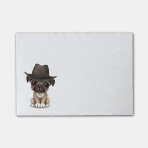 Post-it® Cowboy mignon personnalisable de chiot de carlin