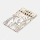 Post-it® Cowgirl avec cheval aquarelle cactus floral (Incliné)