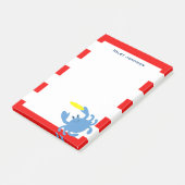Post-it® Crabe bleu marine rouge Personnalisé (Incliné)