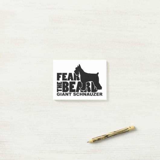 Post-it® Craignez la barbe - Schnauzer géant (Sur un bureau)