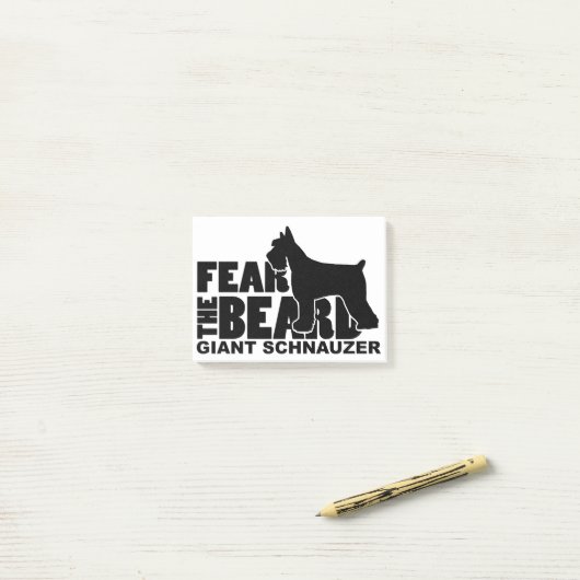 Post-it® Craignez la barbe - Schnauzer géant (Sur un bureau)