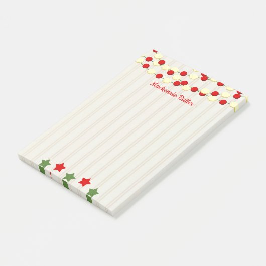 Post-it® Cranberry et Popcorn Noël rustique (Incliné)