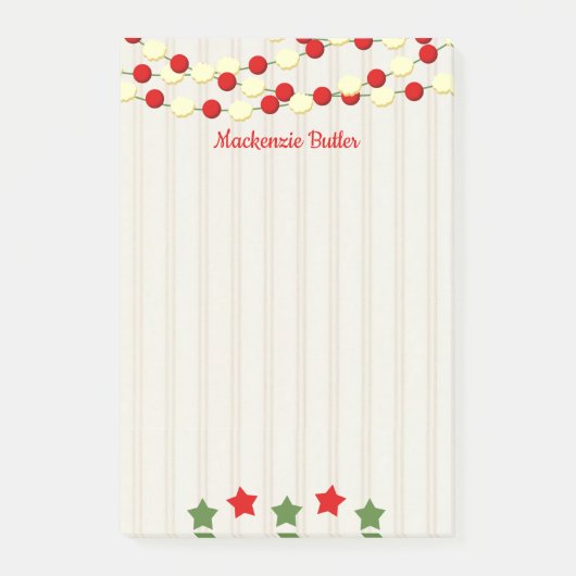 Post-it® Cranberry et Popcorn Noël rustique (Devant)