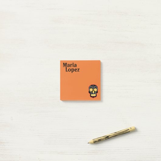 Post-it® Crâne à sucre noir (Sur un bureau)