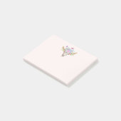 Post-it® Crâne animal Boho avec papillons et fleurs (Incliné)