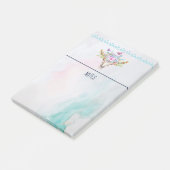 Post-it® Crâne animal Boho avec papillons et fleurs (Incliné)