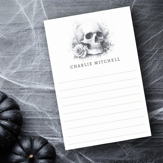 Post-it® Crâne avec peinture à l'aquarelle rose