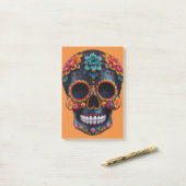 Post-it® Crâne d'Halloween orange (Sur un bureau)