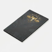 Post-it® Crâne d'oiseaux dorés sur arrière - plan noir (Incliné)