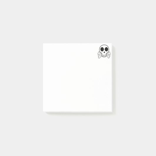 Post-it® Crâne éffrayant sur un arrière - plan noir (Devant)