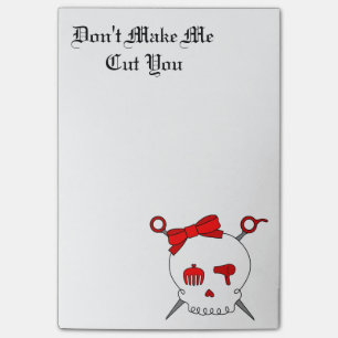 Post-it® Crâne et ciseaux accessoires de cheveux (rouges)