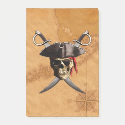Post-it® Crâne et épées de pirate (Devant)