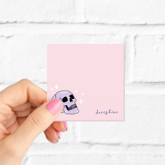 Post-it® Crâne mignon sorcière rose et violet