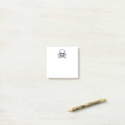 Post-it® Crâne n Bones Plaques de notes blanches (Sur un bureau)
