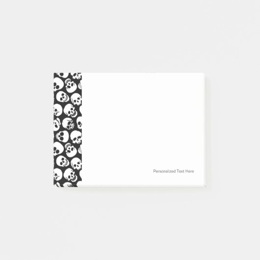 Post-it® Crânes dans le motif noir d'arrière - plan (Devant)