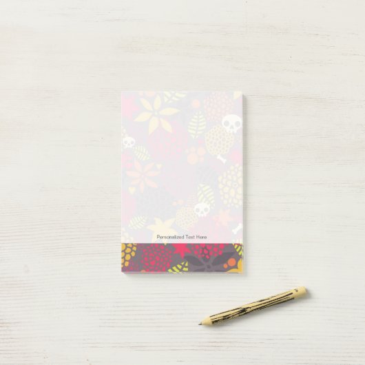 Post-it® Crânes et fleurs (Sur un bureau)