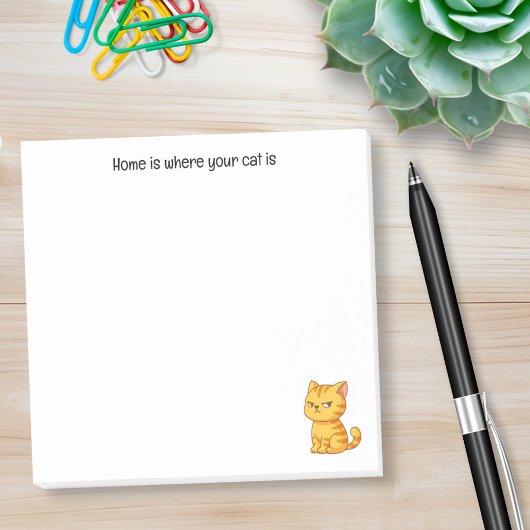 Post-it® Cranky Orange Tabby Cat Custom Text