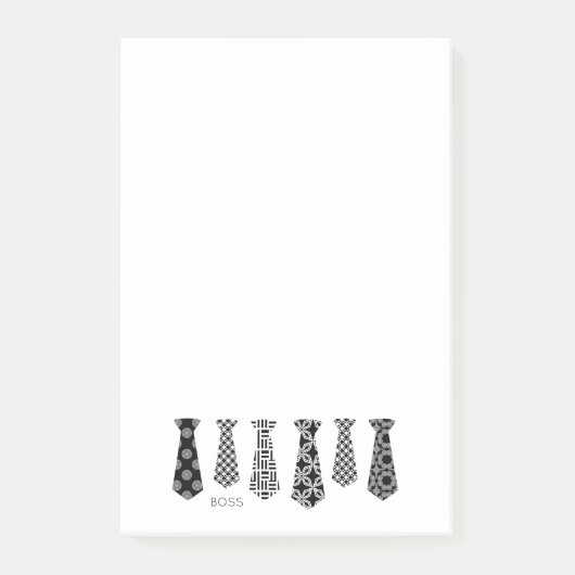 Post-it® Cravate noir blanc Bureau Le Travail Boss Mode (Devant)